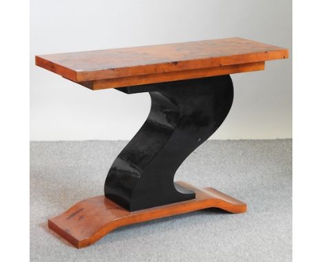 An Art Deco style ebonised console table, 110cm