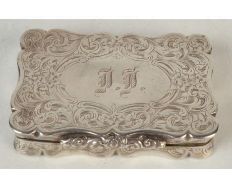 An early Victorian silver snuff box by Nathaniel Mills.