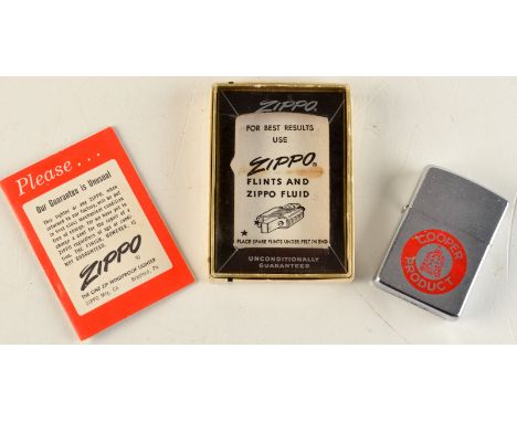 A Zippo lighter advertising "Cooper Product", all original packaging.