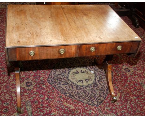 A Regency mahogany plain sofa table.