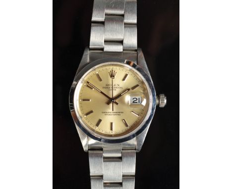 A stainless steel Rolex Oyster perpetual date, superlative chronometer officially certified wristwatch with stainless steel O