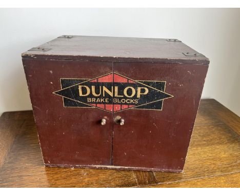 Cycling Interest: Vintage storage cupboard for Dunlop Brake Blocks, six internal drawers, H29cm