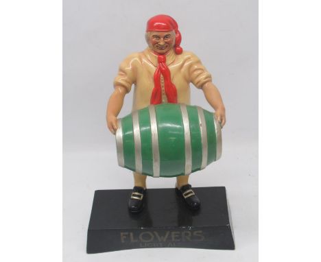 Mid 20th century Flowers Light Ale bar back beer advertising figure, composition, H35.5cm