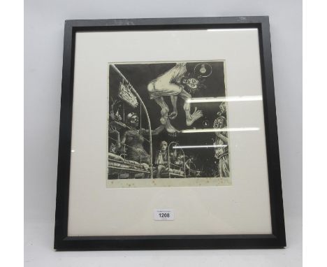 Klaus Voormann (German b.1938), 'Oh My', lithograph, signed and dated (19)73 in pencil, 26cm x 25cm