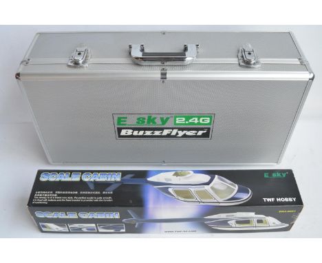 E Sky 2.4G Buzzflyer Honerbee 2 radio controlled helicopter (L51cm) in metal flight case with accessories and transmitter in 