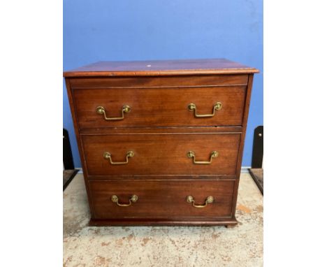 C19th mahogany commode chest, with hinged top and faux three drawer front, on bracket feet, W64cm D43cm H67