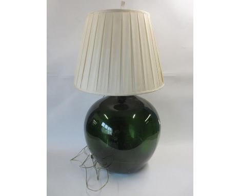 Les Dennis Collection - Green glass Carboy floor lamp with shade