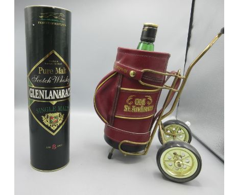 'Old St Andrews' blended 12 years old Scotch Whisky, presented in golf bag/trolley, 75cl/43%; and a Glenlanarach single malt 