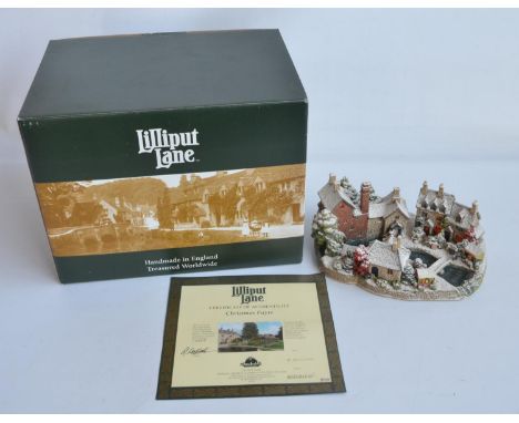 Lilliput Lane limited edition L2950 'Christmas Fayre' large hand-painted scenic set village model (737, no overall run number