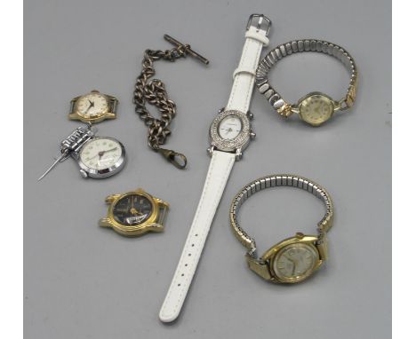 Rotary ladies gold plated automatic wristwatch with date, D24mm, Ingersoll chrome nurse's watch; other ladies wristwatches In