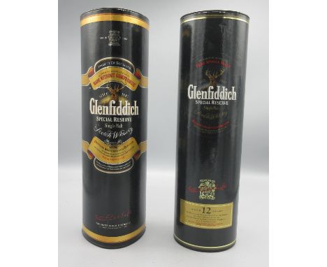 Two bottles Glenfiddich Special Reserve Single Malt Scotch Whisky, 40% / 70cl, with cardboard tubes