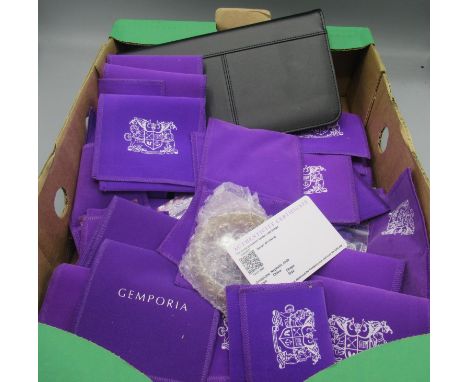Gemporia- collectors folder, 'the circle of heaven' golden jade bangle, and assorted chains and chain extenders