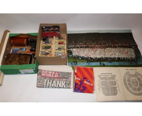 Dominic Littlewood Collection - Kodak vest pocket folding camera; Berlin Wall souvenir postcard; EPNS sugar shifter; nine box