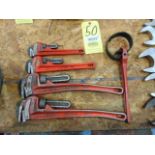 LOT OF PIPE WRENCHES (5), assorted
