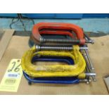 LOT OF C-CLAMPS (9), 6"