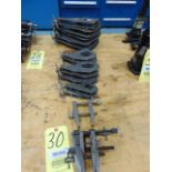 LOT OF TOOL MAKERS CLAMPS & KANT TWIST CLAMPS, assorted (in one row)