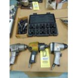 LOT OF PNEUMATIC IMPACT WRENCHES (3), 1/2", w/ Hex impact sockets, assorted