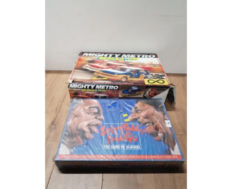 MIGHTY METRO SCALEXTRIC TOGETHER WITH SPITTING IMAGE BOTH BOXED