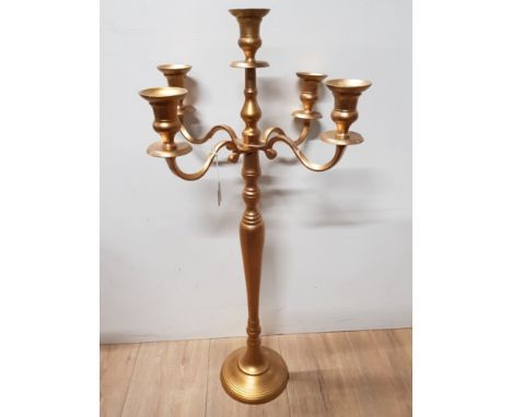 LARGE PAINTED METAL 5 WAY CANDELABRA