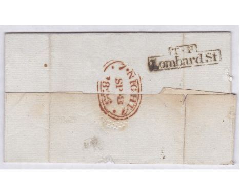 London 1825  EL-Lombard Street.XXX in black and Manuscript 2 and '7night' 