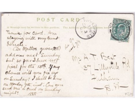 Essex 1903 -Toppersfield 'CDS' on Sible Hedingham postcard.