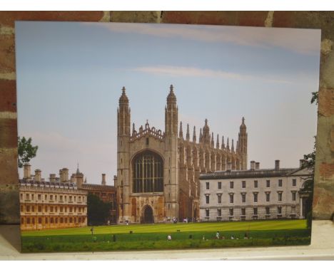 A new colour print on canvas, Kings College Chapel from the Backs, Cambridge, 46cm x 61cm,  produced and photographed by a Ca
