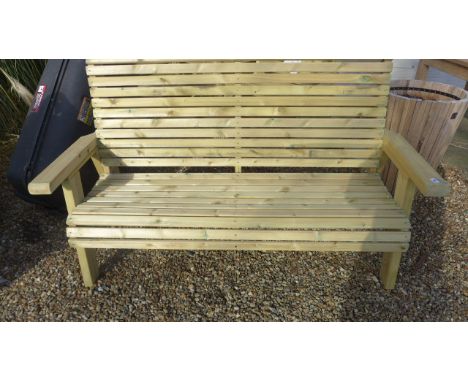 A timber garden bench 