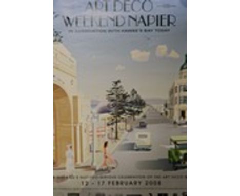 Collection of rolled posters, vintage sewing and knitting patterns, books.