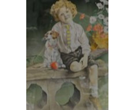 Malcolm Greensmith, Portrait of a Boy and his dog Patch, watercolour, 40.5cm x 30cm.