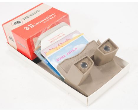 3D Viewfinder c1950s, boxed and with a number of slides, with another similar viewfinder, along with a boxed Cine projector w