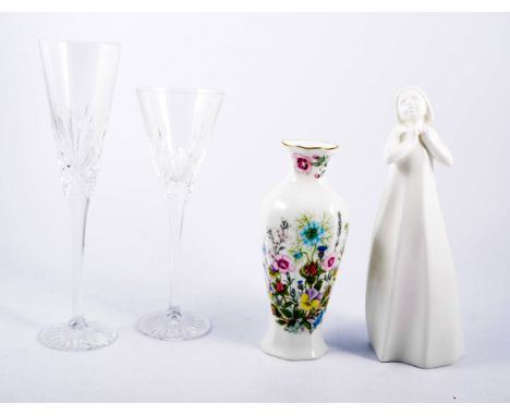 Aynsley "Wild Tudor" vases, trinket pots etc, other decorative ceramics and glass.