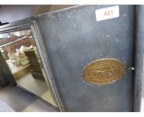 A vintage metal frame Pure Air ventilator by J H Pickup, Bury, having mirror panel