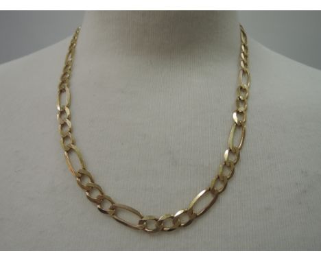 A 9ct gold figaro chain necklace, approx 26.7g