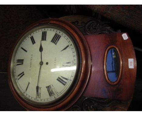 An early 20th Century mahogany framed wall clock having Roman numeral face and fusee movement by J Whittam, Barrow, with orig