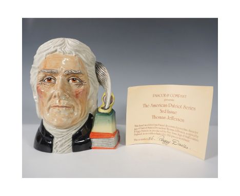 A limited-edition character jug, 3rd Issue of Thomas Jefferson, produced as part of The American Patriot Series by Pascoe &am