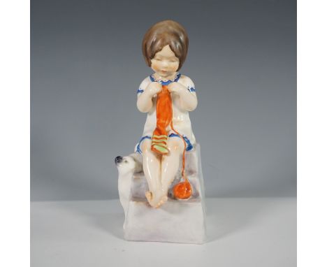 A charming Royal Worcester porcelain figurine from the Days of the Week series, titled Saturday's Child Works Hard for a Livi