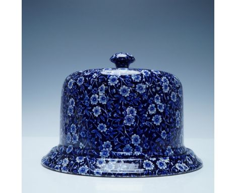 Classic English craftsmanship is on display with this Burleigh Calico Blue covered cheese dome, a fine example of traditional