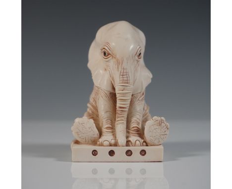 Made in England, this Harmony Kingdom Treasure Jests trinket box features a finely detailed elephant design with intricate ha