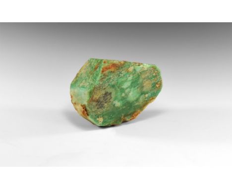 An exceptionally large and well-formed crystal of amazonite (microcline) feldspar, possibly oiled or waxed. See Bonewitz, Dr.