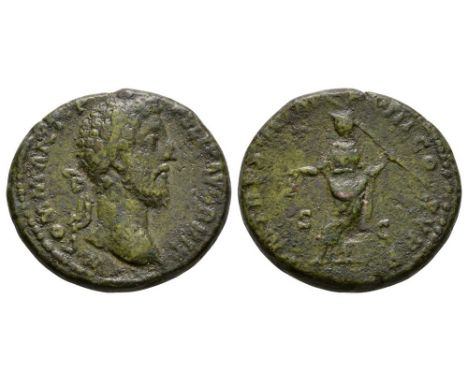 187-188 AD. Rome mint. Obv: M COMM ANT P FELIX AVG BRIT legend with laureate head right. Rev: P M TR P XIII IMP VIII COS V PP