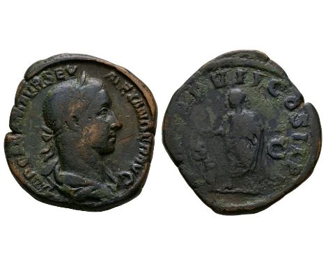 228 AD. Rome mint. Obv: IMP CAES M AVR SEV ALEXANDER AVG legend with laureate and draped bust right. Rev: P M TR P VII COS II