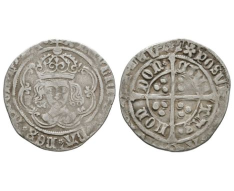 1490-1504 AD. Class IIIb. Obv: facing bust within tressure with HENRIC DI GRA REX ANGL Z FRA legend and 'pansy' mintmark. Rev