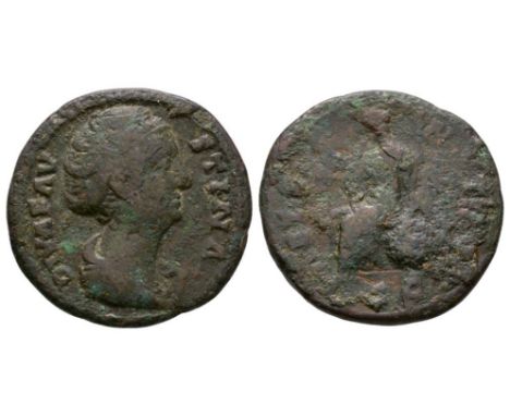 After 141 AD. Rome mint. Obv: DIVA FAVSTINA legend with draped bust right, hair coiled on top of head. Rev: AETERNITAS legend