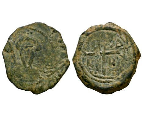 1104-1112 AD. As regent, second type. Obv: facing bust standing with turban and sword and ?? ????? ?? ??V?? ?????? legend. Re