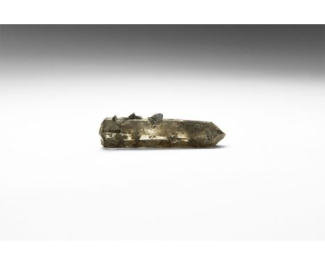 A fine specimen comprising a number of well-formed, lustrous anatase crystal resting on a crystal of quartz from Tyssedal, W.