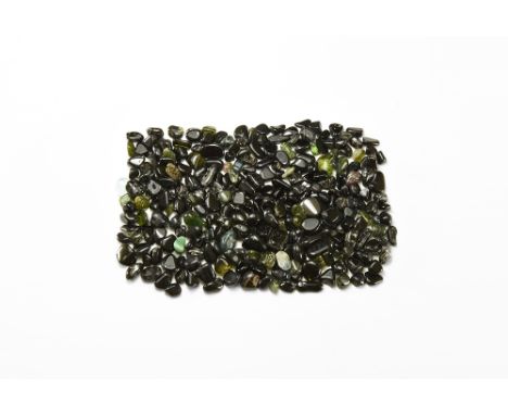 A 500 carat group of two hundred and eighty seven tumble-polished tourmaline pieces, principally of green but also with some 