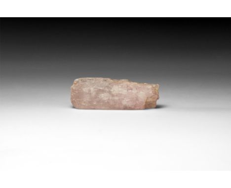 A striated crystal of lilac kunzite (a variety of spodumene); in old white card tray. See Bonewitz, Dr. Ronald Louis, Rocks &
