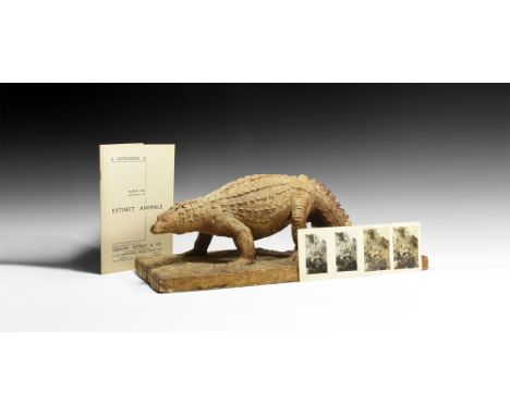 Circa 1930.A master model in surface-treated plaster of Scelidosaurus on a rectangular base, with one leg truncated and corre