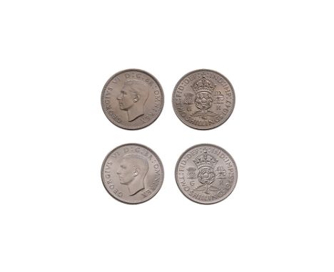 Dated 1945 and 1947 AD. First and second coinages. Obvs: profile bust with GEORGIVS VI D G BR OMN REX legend. Revs: crowned r