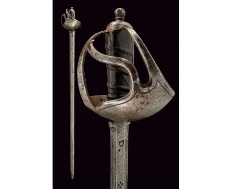 A dragoon troppers cup hilted sword dating: circa 1800 provenance: Spain Straight, double-edged blade of hexagonal section, m